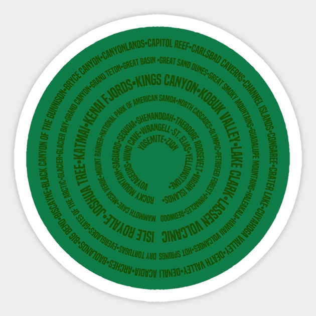 National Park - Tree Ring Sticker by PodDesignShop